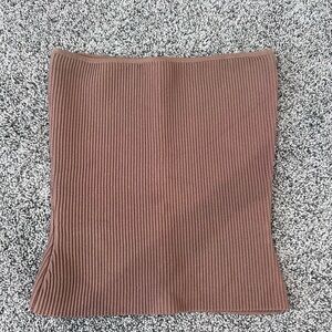 Babaton Sculpt Knit Tube Top Ribbed Chico Brown Women’s Size XS